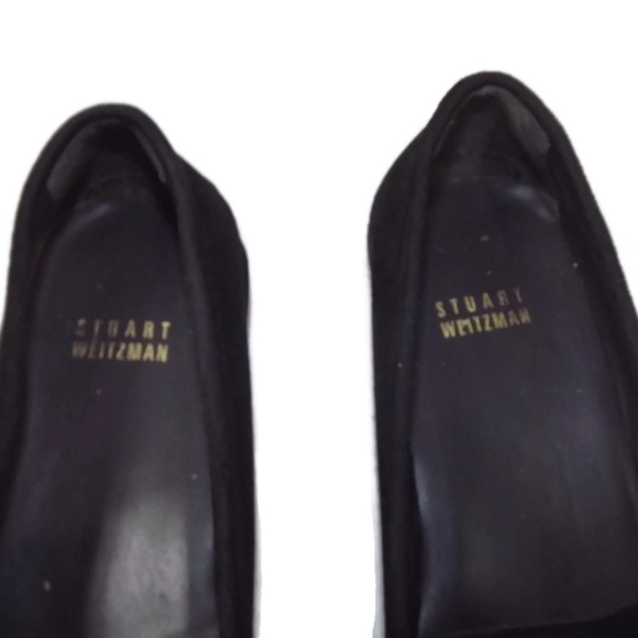 STUART WEITZMAN  Black Plush Suede Loafers  8.5 N - Picture 5 of 8